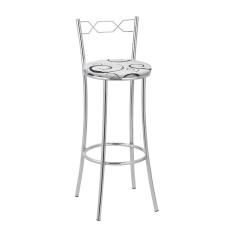 Imagem de Kit 2 Banquetas Cromadas BC51A de Metal e Assento Espuma D15 Treparoni - Branco