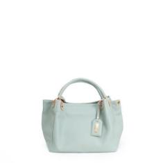 Imagem de BOLSA FEMININA EM COURO ALÇA DE MÃO VERDE TIFFANY COM LARANJA "SUELY ABELHO"-Feminino