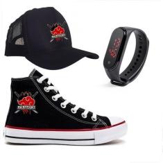 Imagem de Kit Tênis Star Boné Relógio Do Naruto Gang Novidade - Milene Store, Pr