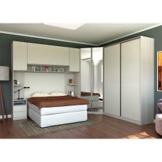 Imagem de Guarda Roupa Canto Casal com Espelho Legno Crema com Kashmir Prime Luciane Móveis