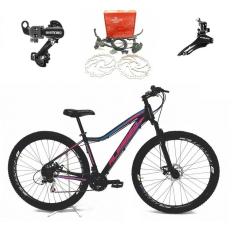 Imagem de Bicicleta Aro 29 Feminina Alfameq Pandora 24v Câmbios Shimano Freios Hidráulicos Garfo com Suspensão