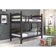 Imagem de Beliche Madeira Maciça Cor Marrom Fosco - Mundo Das Beliches