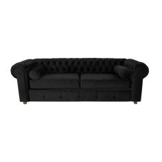 Imagem de Sofá Chesterfield 03 Lugares 2.30 Cm Cor Preto New Velu 004 Jr