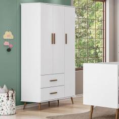 Imagem de Guarda Roupa Retrô Gabi 3 Portas Branco Mobili
