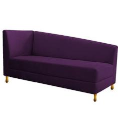 Imagem de Recamier Valéria 185cm Lado Direito Suede Roxo - Amarena Móveis
