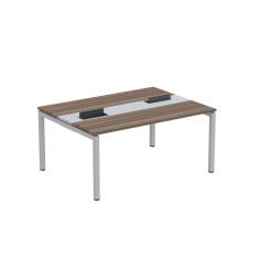 Imagem de Mesa Plataforma Dupla com Pé de Aço para Coworking 160x120 Pdc16/12/2p Walnut/Cinza