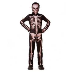 Imagem de Fantasia de Halloween Infantil Masculino Esqueleto com Gorro Estampado