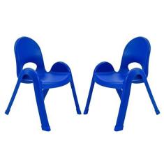 Imagem de Cadeira infantil infantil de 33 cm, azul royal, pacote com 2, solução de assento ergonômica empilhável para salas de aula e escolas domésticas