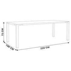 Imagem de Mesa Sala de Jantar Bladel 220cm Madeira Maciça Rustic Brown