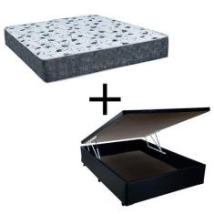 Imagem de Cama Box Baú Casal 138 Tecido Sintético Preto Com Colchão Alegro Bello