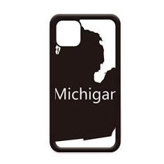 Imagem de Michigan America - Contorno do mapa dos EUA para iPhone 12 Pro Max capa para Apple Mini Mobile Case Shell