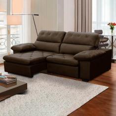 Imagem de Sofa Retratil Reclinavel 2 Lugares 1,90m Crystal Veludo Marrom LansofB