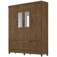 Imagem de Guarda Roupa Casal Ms912 Com Espelho 6 Portas Castanho Wood Moval