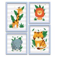 Imagem de Conjunto Quadros Decorativos 4 peças Mini Safari