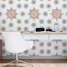 Imagem de Papel De Parede Adesivo Flor Mandala N09095 Rolo 0,58x3,00M