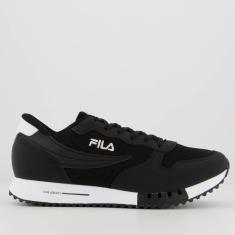 Imagem de Tênis Fila Euro Jogger Sport Logo Preto e Branco-Masculino