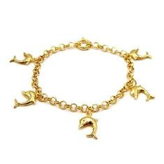 Imagem de Pulseira Em Ouro 18k Portuguesa Com Pingente Golfinho