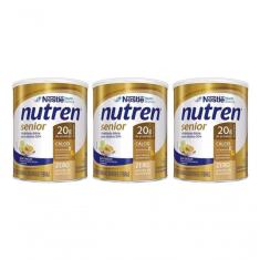 Imagem de Kit 3 Nutren Senior Suplemento Pó Nestlé Sem Sabor Lata 370g