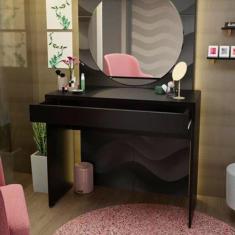 Imagem de Mesa Escrivaninha Computador Notebook 90x42cm 1 Gaveta Preto