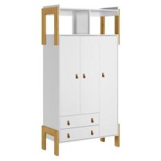 Imagem de Guarda Roupa Infantil 3 Portas 2 Gavetas Com Nicho Fantasia Branco Ace