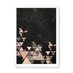 Imagem de Arte Maníacos Quadro Decorativo em Madeira Escandinava  Triangulos - 23x16,25cm (Moldura caixa em laca )