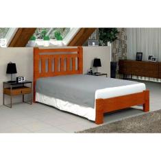 Imagem de Cama Queen Size Bari de Madeira Maciça Angelim Pedra/Tauari