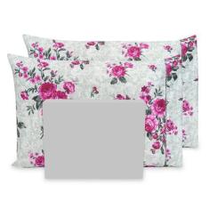 Imagem de Lençol Solteiro 3 Pçs Estampado C/ Ponto Palito Percal Flex 400 Fios M