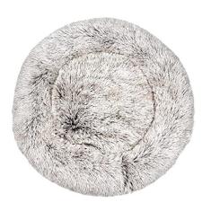 Imagem de Cama calmante para cães e gatos, cama para cães antiansiedade, cama redonda para cães e gatos, cama macia e aconchegante para aquecer e aconchegante, almofada para cães e gatos, cor café 60 x 60 cm