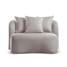 Imagem de Sofá Curvo Orgânico Orion linho Cinza 101