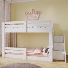 Imagem de Beliche Montessoriano Star Plus com Grade e Escada Casatema