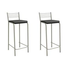 Imagem de Banqueta Genova 740mm Nickel (par) Nickel/Preto