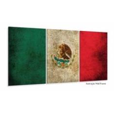 Imagem de Quadro Decorativo Bandeira México Vintage Mosaico 120x60 3 p