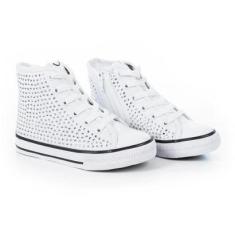 Imagem de Tênis Strass Cano Alto Star Preto Branco Zíper Brilho nº 25 a 36 Diversão Fashion Blogueira-Feminino