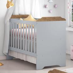 Imagem de Berço Americano 3 em 1 Cinza com Amadeirado Carolina Baby