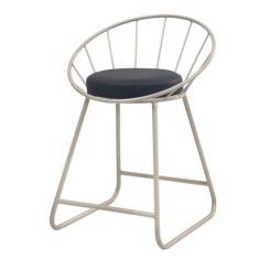 Imagem de Banqueta Sunset Baixa Cadeira Metal Champanhe Luxo Champanhe/Preto