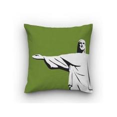Imagem de Capa de almofada VivaIN verde Cristo