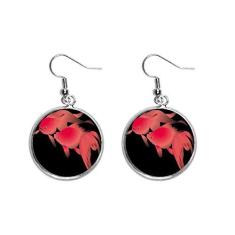 Imagem de Brincos pendentes de prata com pingente de orelha de peixe da cultura japonesa, joia feminina