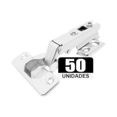 Imagem de Dobradiça Tradestar Slide On Reta 4 Furos 35mm Porta Armário