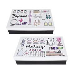 Imagem de Kit Caixa De Maquiagens + Caixa De Bijoux Porta Bijuterias
