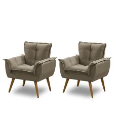 Imagem de Kit 02 Poltronas Opala Luxo Capuccino  ADONAI ESTOFADOS