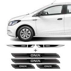Imagem de Kit Aplique Lateral Adesivo Onix + Soleira Da Porta Protetor