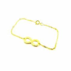 Imagem de Pulseira Infinito Amizade Amor Eterno Folheado A Ouro 18k