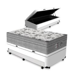 Imagem de Cama Box Baú E Auxiliar Solteiro + Colchão De Molas Ensacadas - Probel