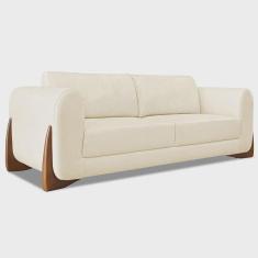 Imagem de Sofá Living 2 Lugares 1,80m Lottus Linho Pés Castanho - Pallazio