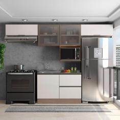 Imagem de Cozinha Modulada 5 Peças 5 Portas 3 Gavetas com Balcão para Pia Etina carvalho oak/off white