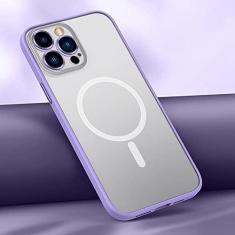 Imagem de Capa magnética de acrílico fosco de luxo para iphone 13 12 pro max para iphone 11 pro max capa de silicone de proteção de câmera de metal, lavanda, para iphone 12 pro max