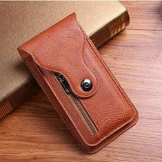 Imagem de Capa carteira de couro para celular para Samsung S22 Ultra S21FE S20 Plus S9 S8 S10 Lite Note 20 Ultra Clipe para cinto Bolsa para celular, marrom, para Samsung s21 FE