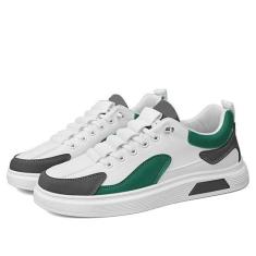 Imagem de Legou Sapatos casuais masculinos de cano baixo com cadarço, Verde, 38