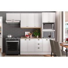 Imagem de Cozinha Modulada Completa Bella 4 Peças (2Aéreos+1Balcão+1Paneleiro) C4P54 Branco - Carraro