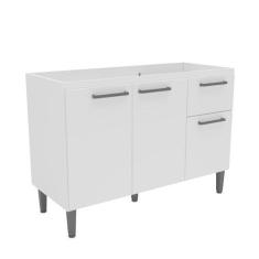 Imagem de Armário Balcão de Cozinha 120cm com 3 Portas e 1 Gaveta 2326 Branco